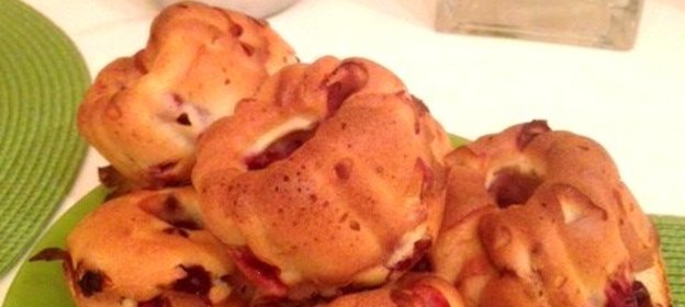 Творожные кексы с клюквой