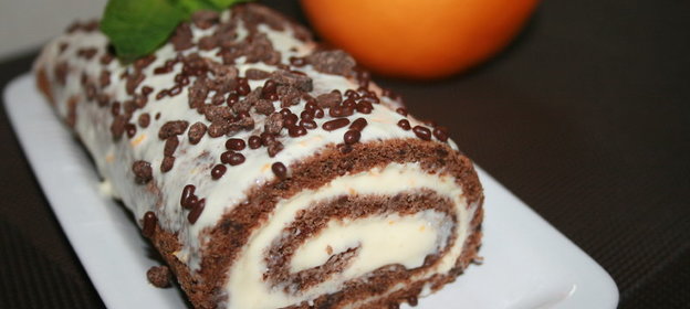 Шоколадно-апельсиновый рулет