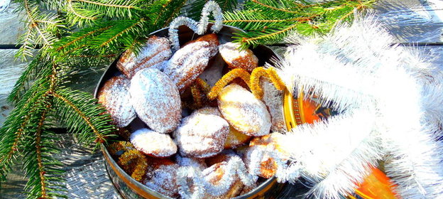 Лимонное печенье Мадлен с розовым вареньем- Новогоднее спасибо Леночке (Кыш)