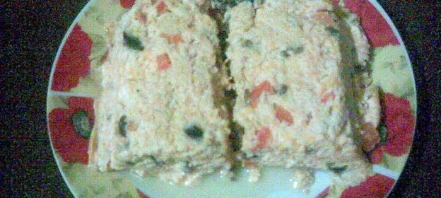 Творожносырная запеканка с маслинами и паприкой