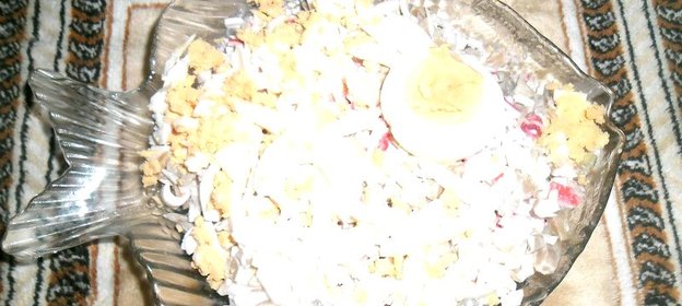 Салат крабовый с шампиньонами