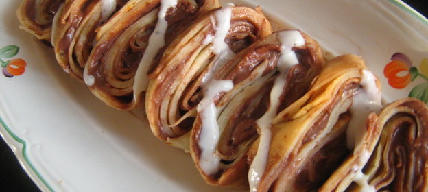 Блинчатый рулет,шоколадный