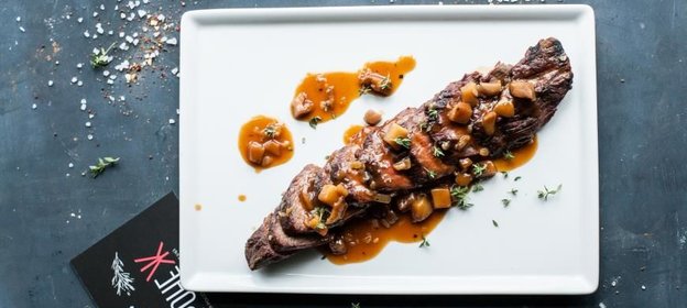 Стейк Кафе де Пари с грибным соусом