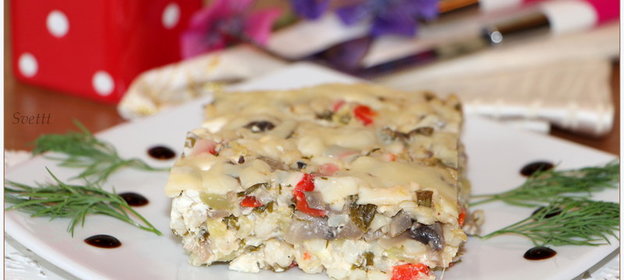 Запеканка Барли с овощами и грибами