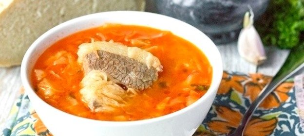 Свежие щи с говядиной