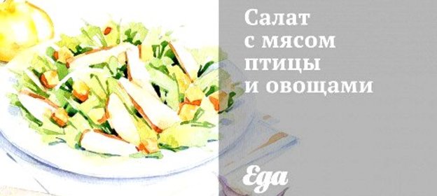 Салат с мясом птицы и овощами