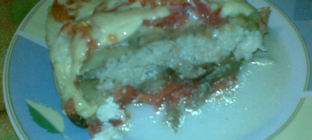 Рисовая запеканка с баклажанами