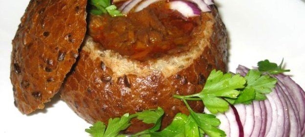 Пивной суп в хлебе