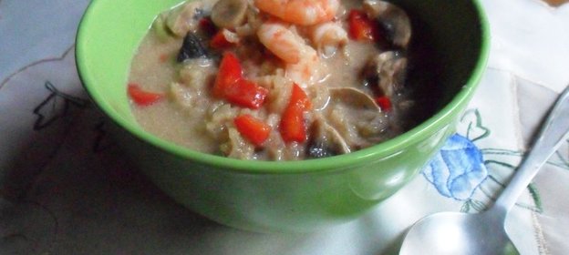 Тайский суп с креветками в мультиварке