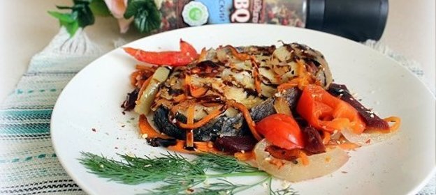 Запеченные стейки сайды с овощами