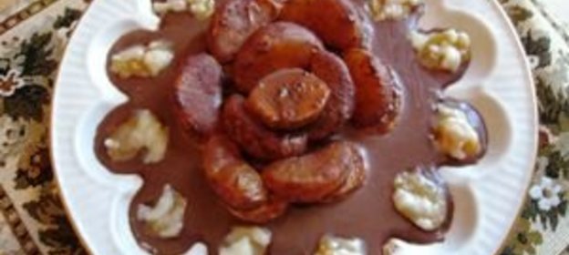 Фруктовый цветок в шоколаде