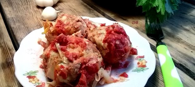 Ленивые голубцы с рисом и фаршем