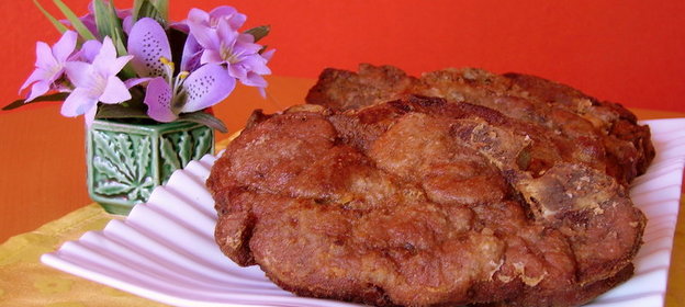 Гриль-стейки из корейки на косточке с коньяком и горчицей