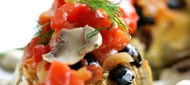 Рыбная запеканка с шампиньонами и шпинатом