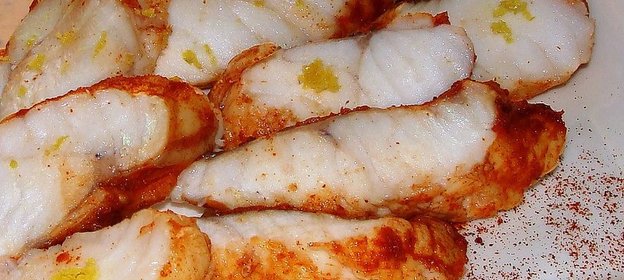 филе (хвост)Морского чёрта (Rape) с соусом