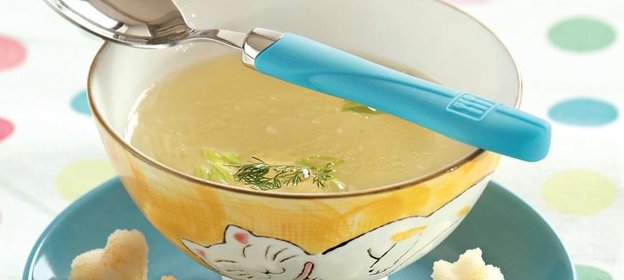 Куриный бульон с крутонами из поленты