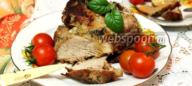 Свинина в горчично-медовом маринаде с тимьяном в духовке
