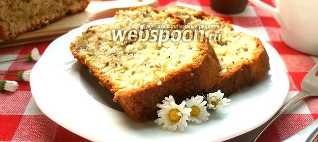 Кекс с ревенем и орехами