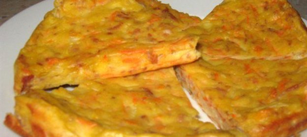 Запеканка с морковью и ветчиной