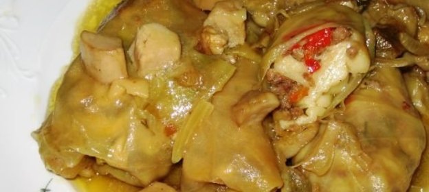 Голубцы с домашней лапшой