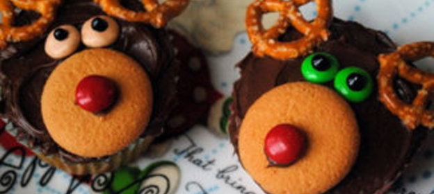 Мраморные маффины Рождественские олени