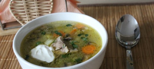 Вкуснейший рассольник с шампиньонами на говяжьем бульоне