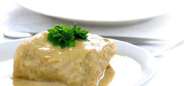 Голубцы с вареным мясом, рисом и овощами