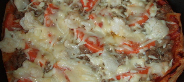 ПИЦЦА МЯСНАЯ С ЦВЕТНОЙ КАПУСТОЙ