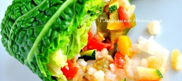 Постные голубцы из савойской капусты