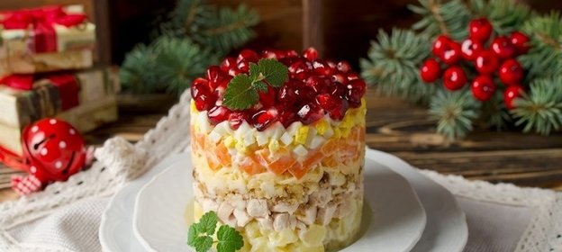Салат с курицей и орехами