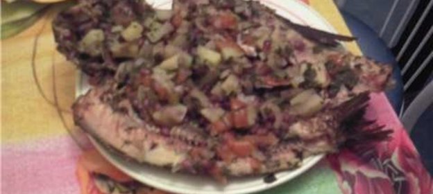 Соленная начиненная рыба