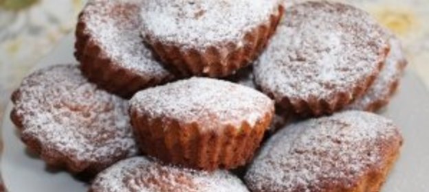 Двухцветные бананово-шоколадно-творожные кексики