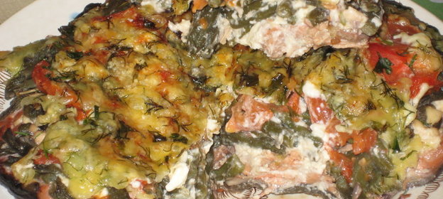 Горбуша в соево-винно-уксусном маринаде под овощами