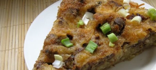 Запеканка из макарон, сыра и куриной печени