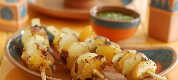 Шашлычки из морских гребешков с абрикосами