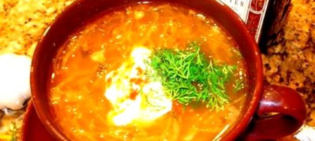 Щи с кислой капустой и мясом