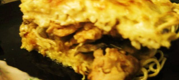 Лапша запеченная с курицей