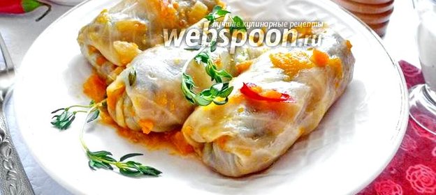 Постные голубцы с гречкой и грибами