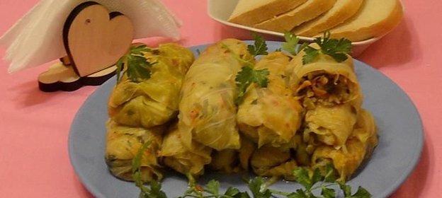 Постные голубцы с грибами и рисом