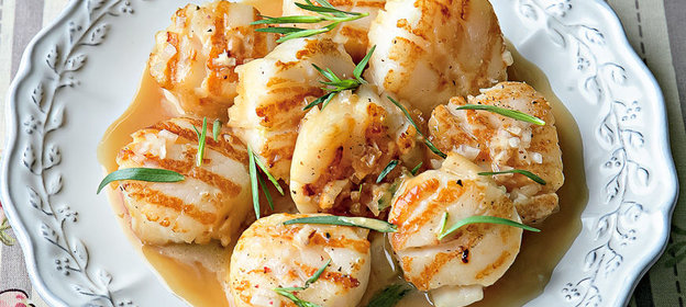 Морские гребешки, жаренные с эстрагоном