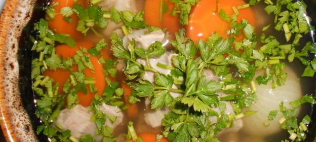 Бульон из куриных желудков