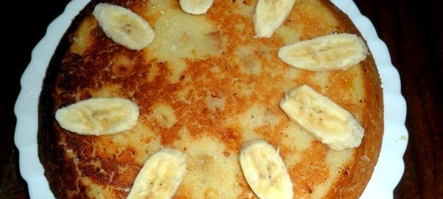 Бананово-апельсиновая творожная запеканка с яблоками