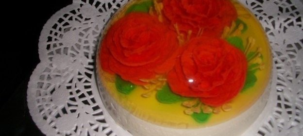 Торт «Цветы в желе»