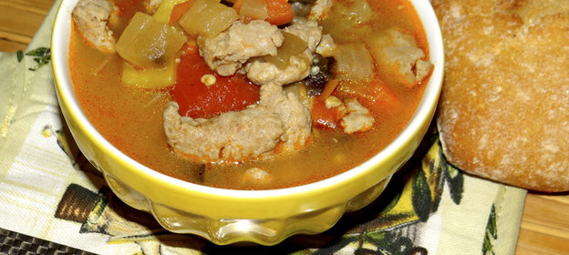 Подлива горчичная с фаршем и овощами (тест-драйв Vitek)