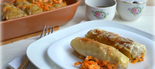 Постные голубцы с рисом