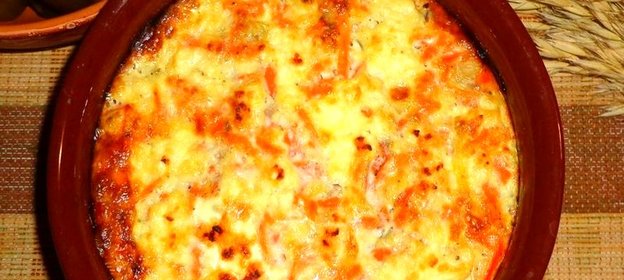 Запеканка из макарон с рыбным филе