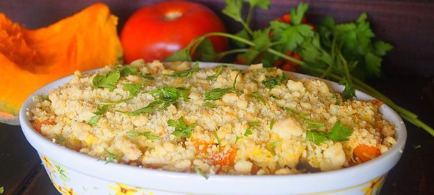 Осенняя запеканка с тыквой и рисом