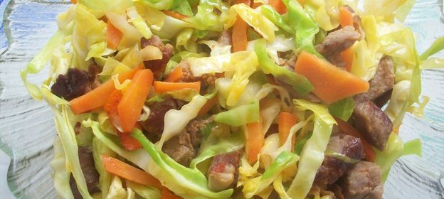 салат с мясом