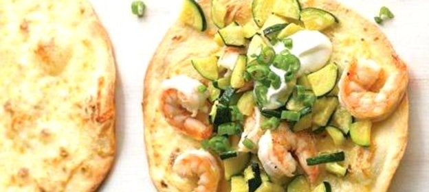 Лепешки с креветками и цуккини