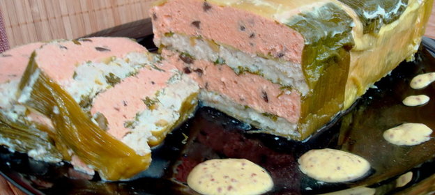 Террин из морских рыб со сливочно-горчичным соусом